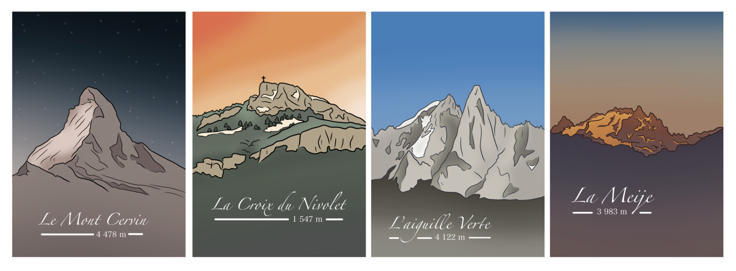 Série d’affiches montagne